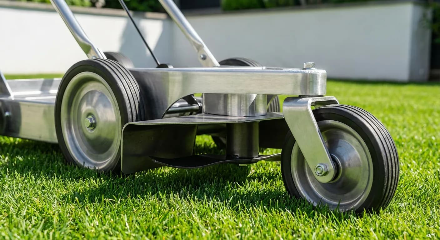 Tondeuse Progreen Avis 2026 : Le Verdict Sans Concession Gros plan sur le design robuste d'une tondeuse Progreen